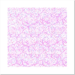 Magenta pink water distortion and colorful dots Posters and Art